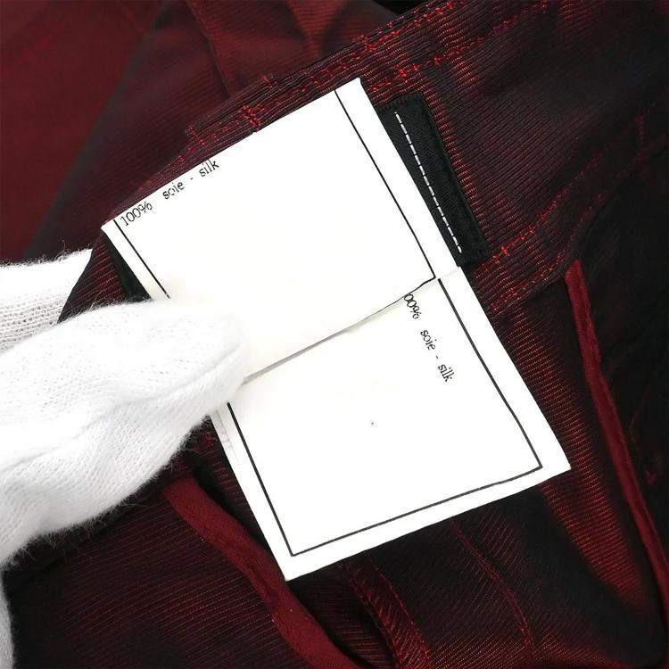 Pre Owned Chanel Silk Long Pants Red S