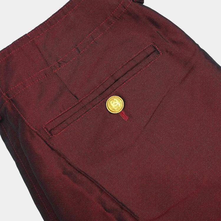Pre Owned Chanel Silk Long Pants Red S