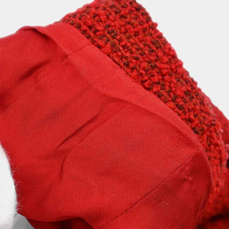Pre Owned Chanel Double Breasted Jacket Red 97A Size M