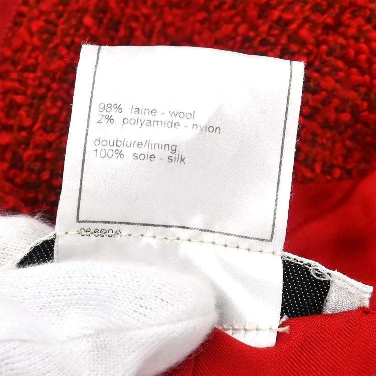Pre Owned Chanel Double Breasted Jacket Red 97A Size M