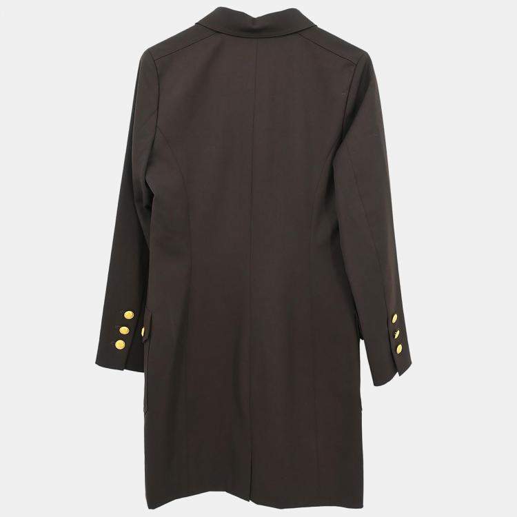 Pre Owned Chanel Single Breasted Jacket Brown 96A Size M