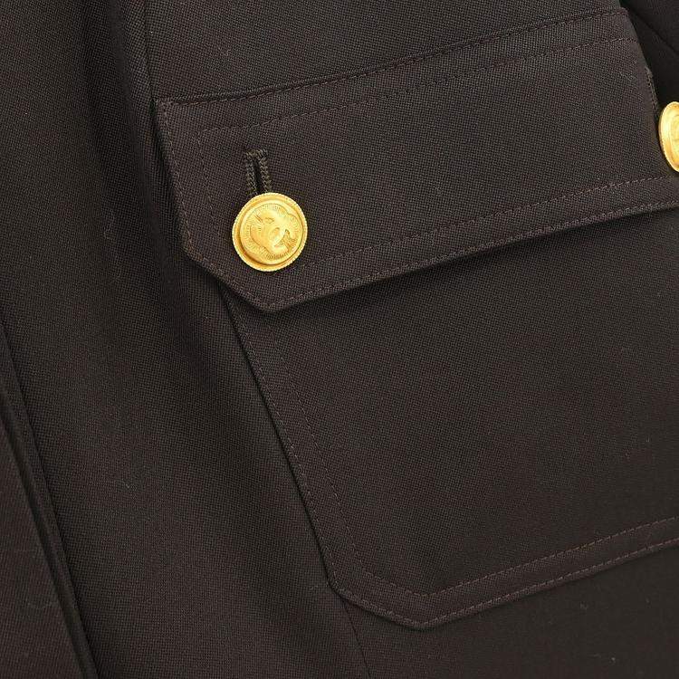 Pre Owned Chanel Single Breasted Jacket Brown 96A Size M