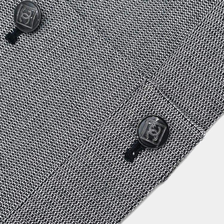 Pre Owned Chanel Single Breasted Jacket Sport Line Jacket Gray #36