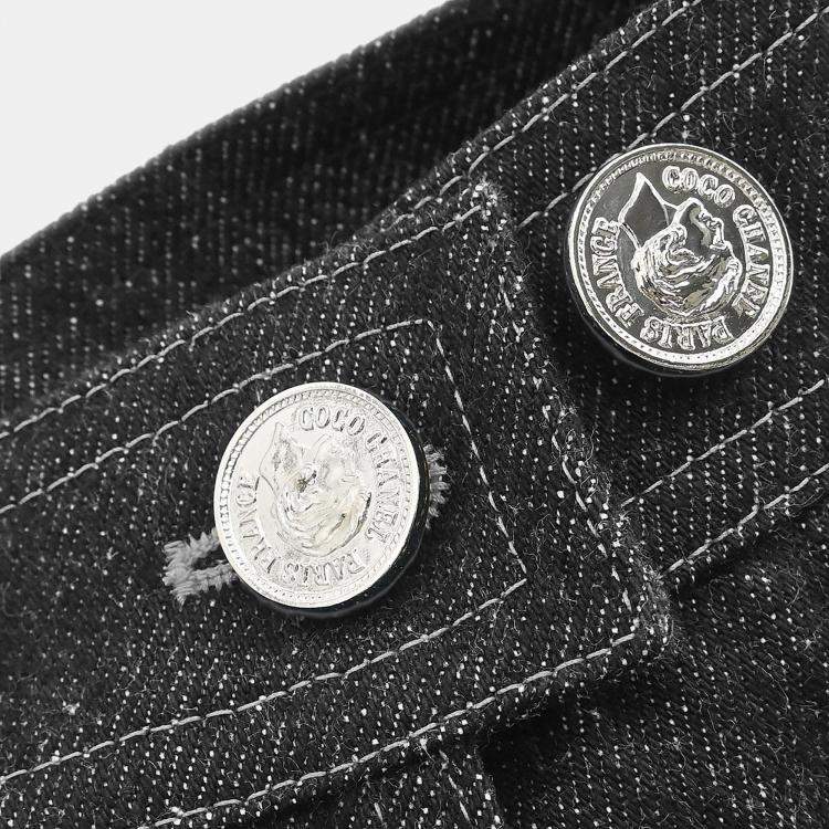 Pre Owned Chanel Setup Suit Jacket Skirt Navy #40 #38