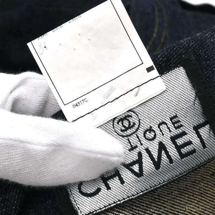 Pre Owned Chanel Setup Suit Jacket Skirt Navy #40 #38