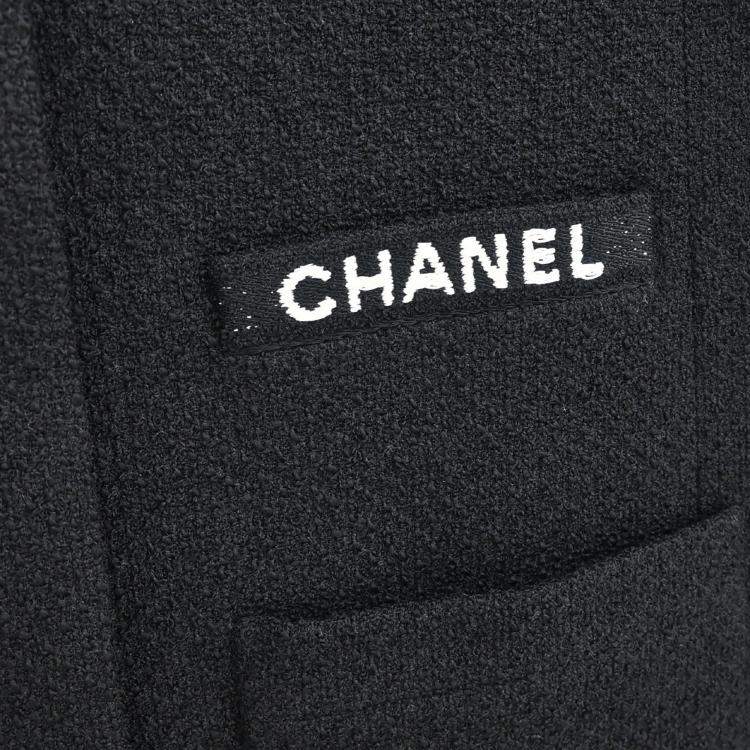 Pre Owned Chanel Single Breasted Jacket Black 95A #38
