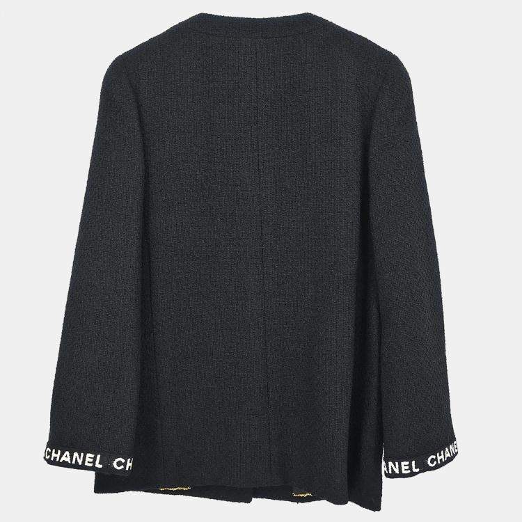 Pre Owned Chanel Single Breasted Jacket Black 95A #38