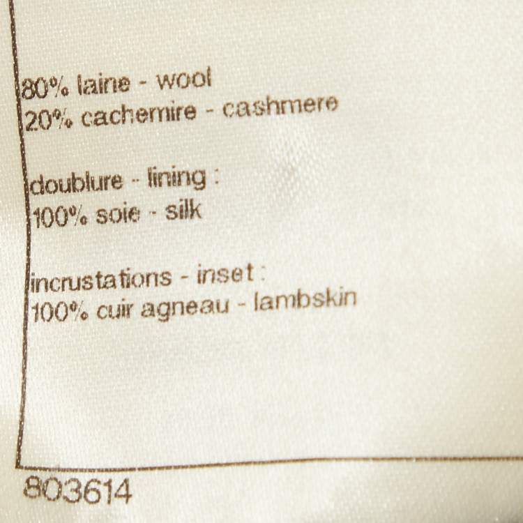 مملوكة مسبقًا Chanel Black Leather Trim Cashmere Mini Dress M