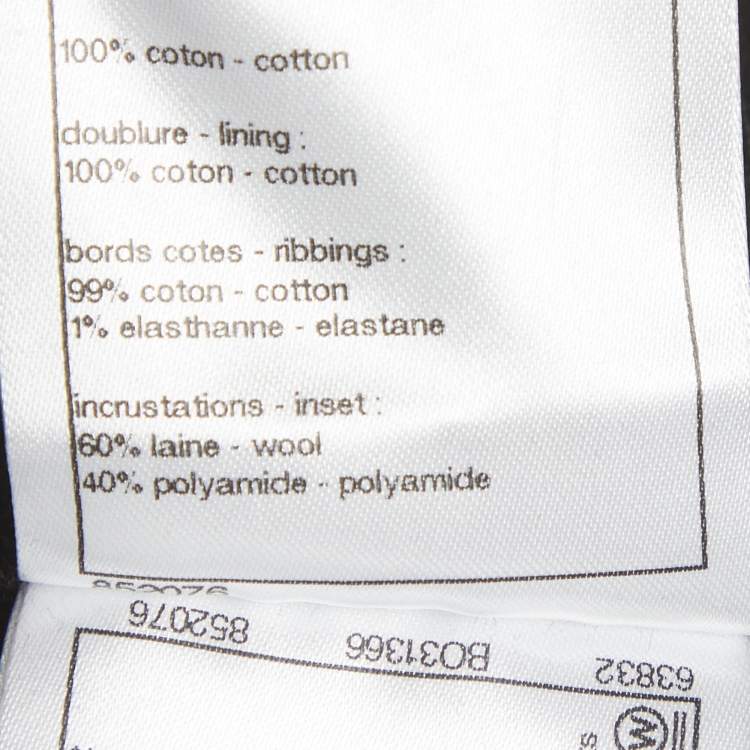 Pre Owned Chanel Black Jersey Multicolor CC Logo Detail Sweatshirt M