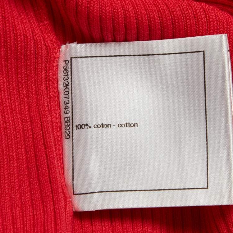 Pre Owned Chanel Pink Stretch Knit Tank Top XL