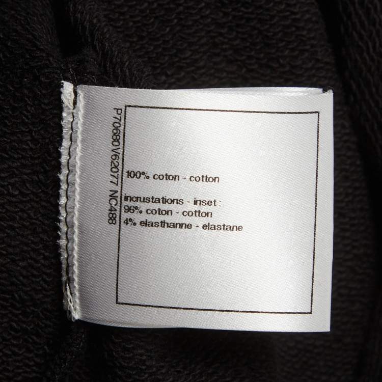 Pre Owned Chanel Black Graphic Print Jersey Tank Top M