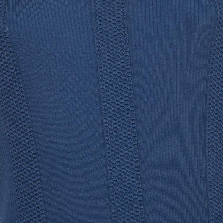 Pre Owned Chanel Blue Stretch Knit Tank Top XL
