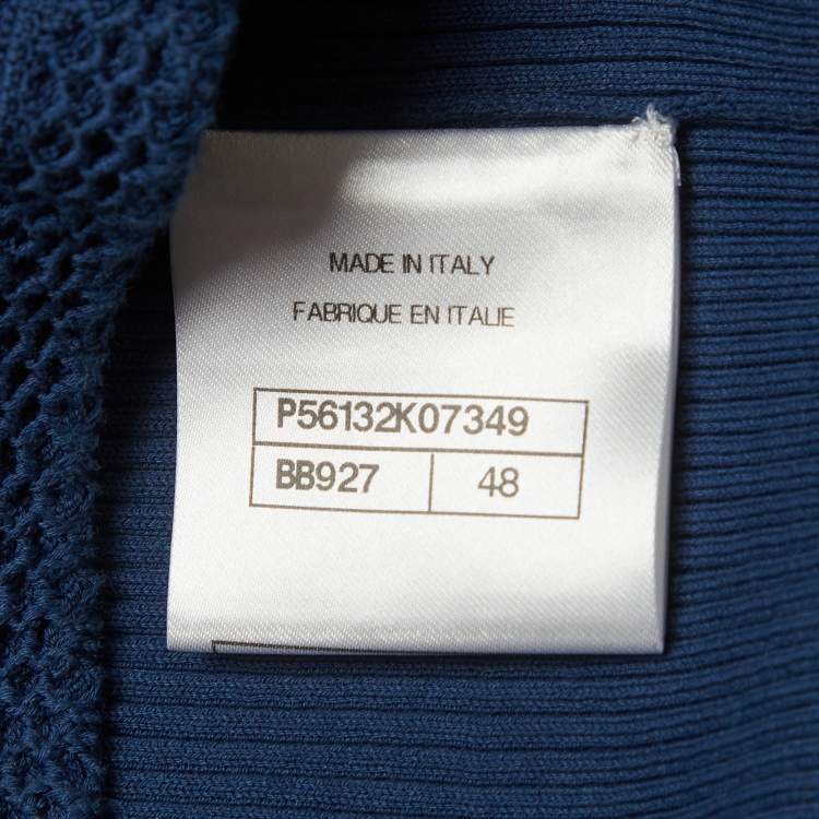 Pre Owned Chanel Blue Stretch Knit Tank Top XL