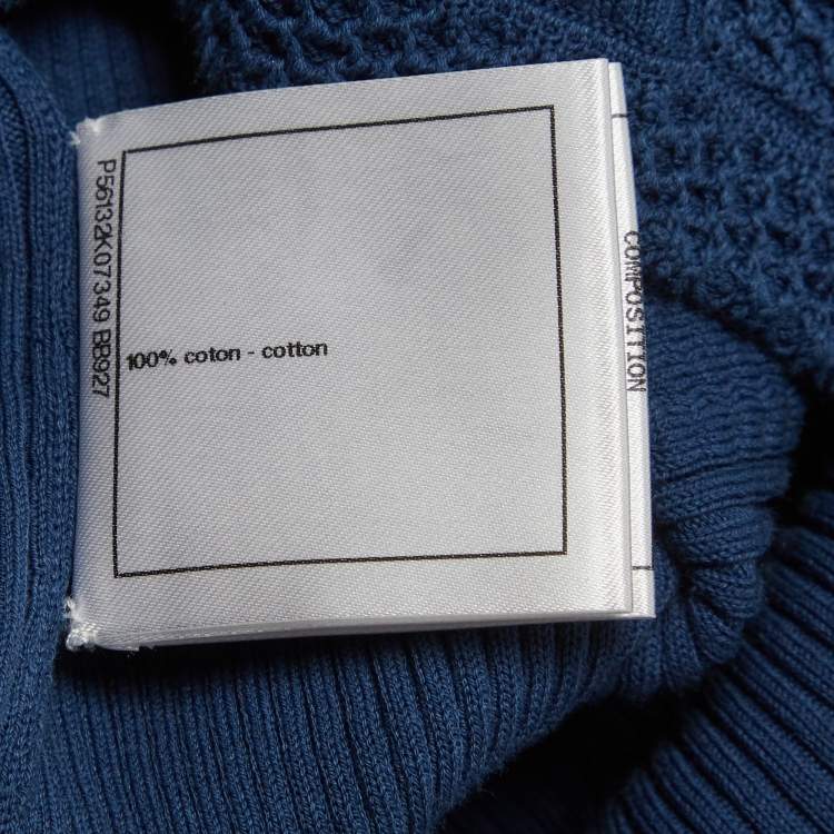 Pre Owned Chanel Blue Stretch Knit Tank Top XL