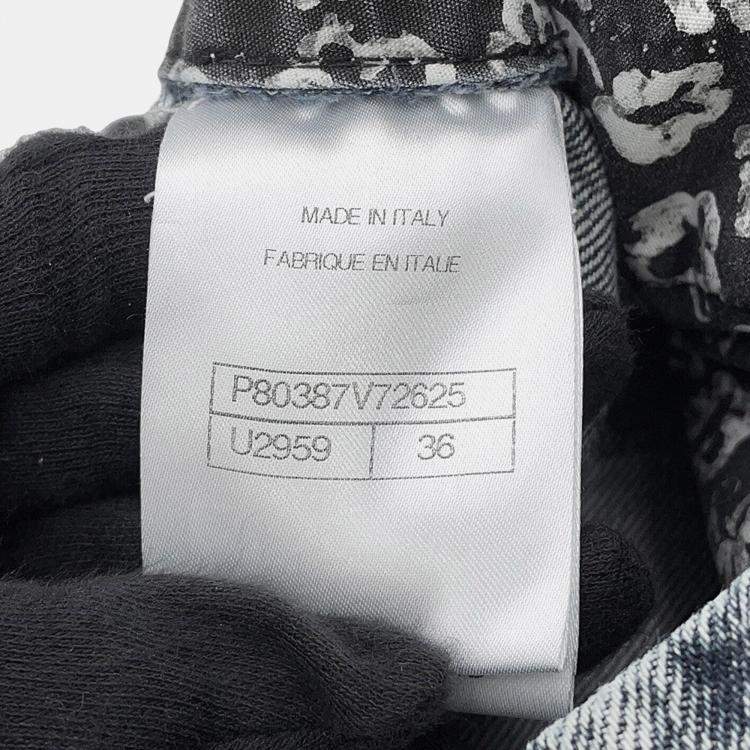 Pre Owned Chanel Denim Print Washed Denim Size 36 Blue Cotton 100%