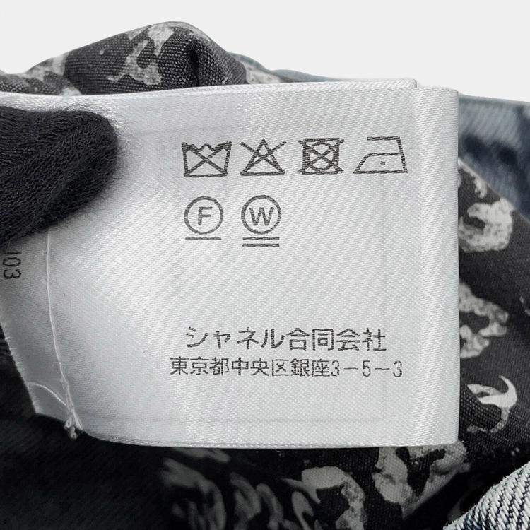 Pre Owned Chanel Denim Print Washed Denim Size 36 Blue Cotton 100%