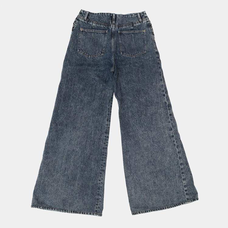 Pre Owned Chanel Denim Print Washed Denim Size 36 Blue Cotton 100%
