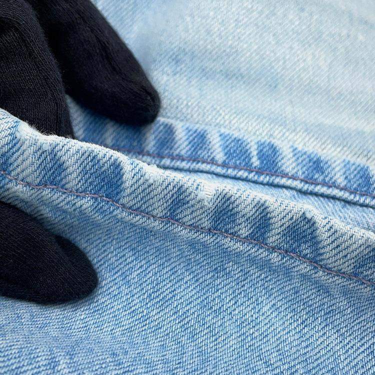 Pre Owned Chanel Coco Button Denim Pants Size 36 Light Blue Cotton100%