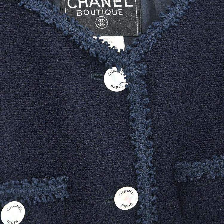 Pre Owned Chanel Setup Suit Jacket Skirt Navy 97P #38