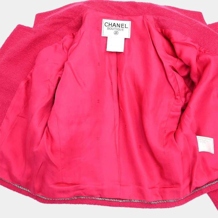 Pre Owned Chanel Setup Suit Jacket Sleeveless Dress Pink #36