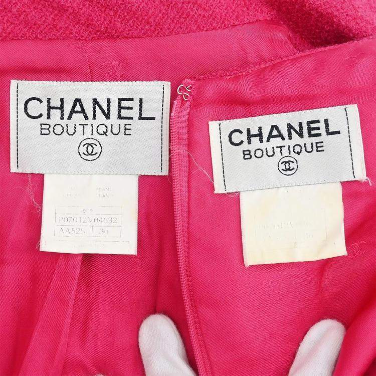 Pre Owned Chanel Setup Suit Jacket Sleeveless Dress Pink #36