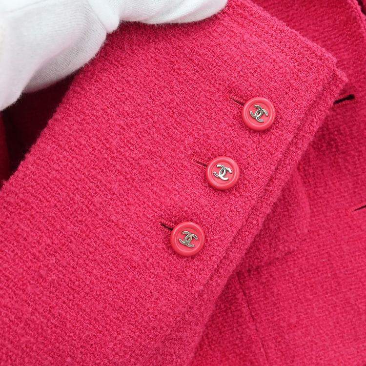 Pre Owned Chanel Setup Suit Jacket Sleeveless Dress Pink #36