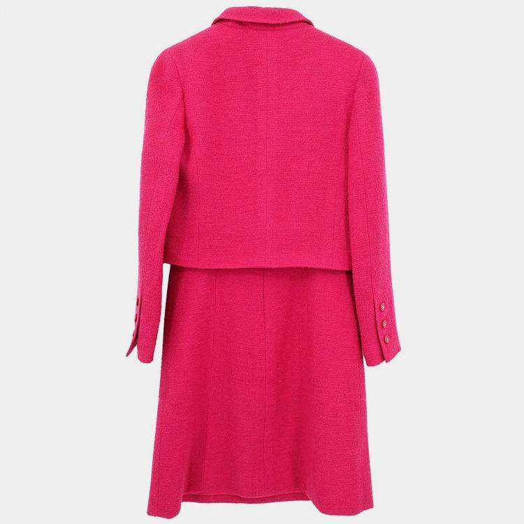 Pre Owned Chanel Setup Suit Jacket Sleeveless Dress Pink #36