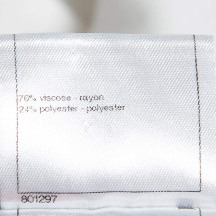 Pre Owned Chanel White Zip Front Knit Jacket M