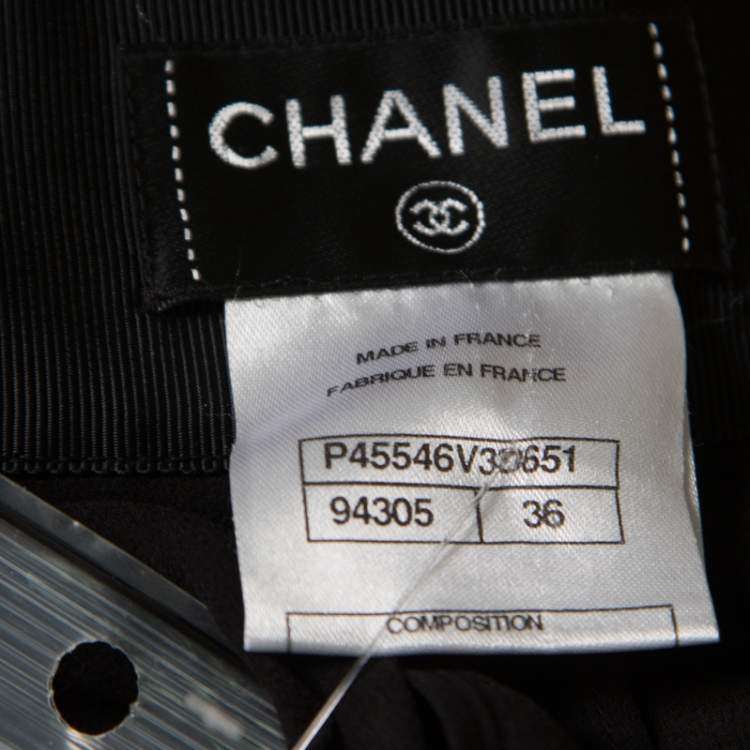 Pre Owned Chanel Black Floral Cotton Lace Silk Lined Layered Culottes S