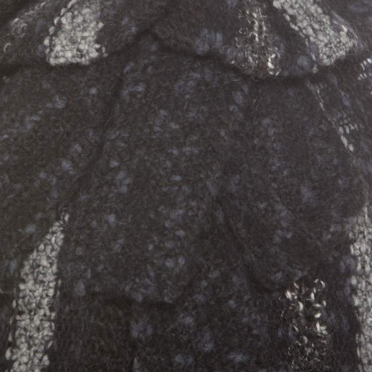 Pre Owned Chanel Multicolor Chunky Knit Tie Detail Cape Style Open Front Long Cardigan M