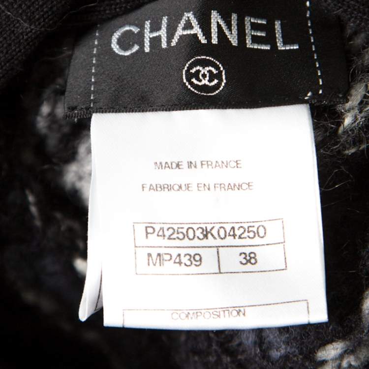 Pre Owned Chanel Multicolor Chunky Knit Tie Detail Cape Style Open Front Long Cardigan M