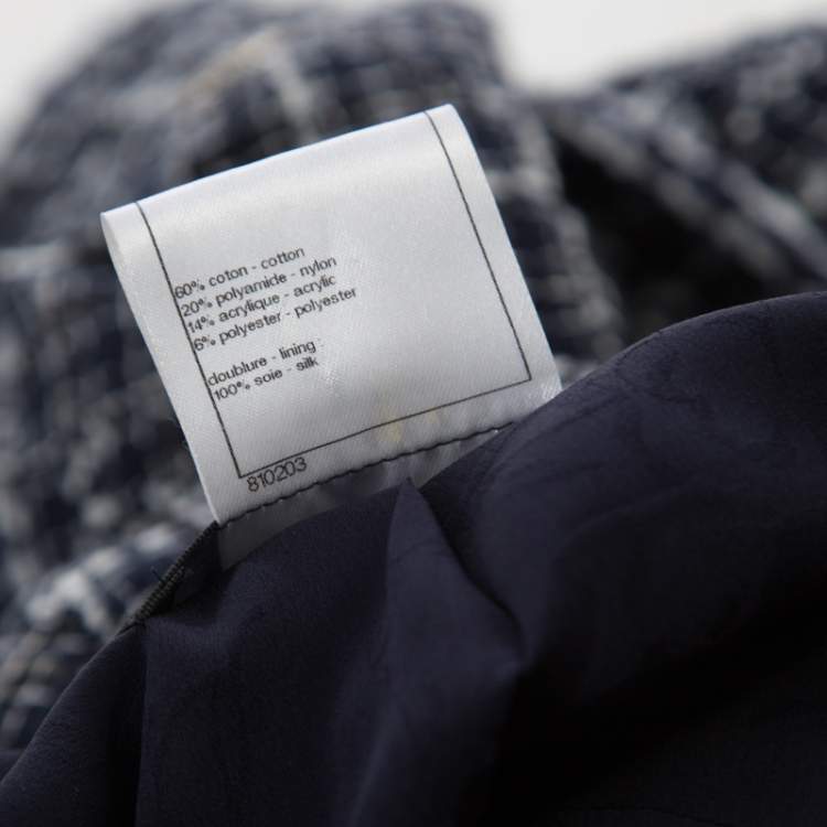 مملوكة مسبقًا Chanel Midnight Blue Tweed Double Breasted Jacket M