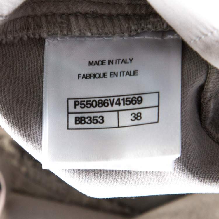 Pre Owned Chanel Grey Camellia Painted Denim High Waist Flared Jeans M 