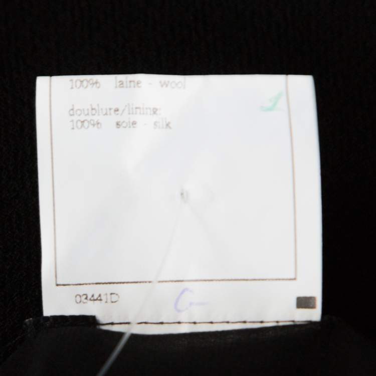 Pre Owned Chanel Black Wool Wrap Overlay Skirt L