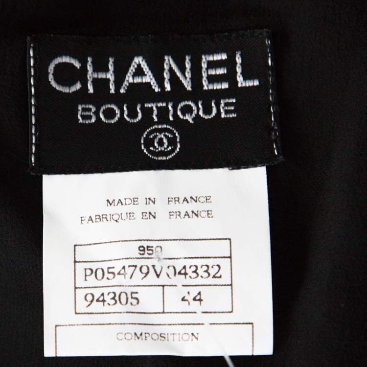 Pre Owned Chanel Black Wool Wrap Overlay Skirt L