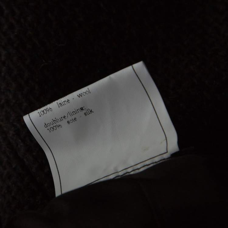 Pre Owned Chanel Brown Tweed Wool Short Skirt XL