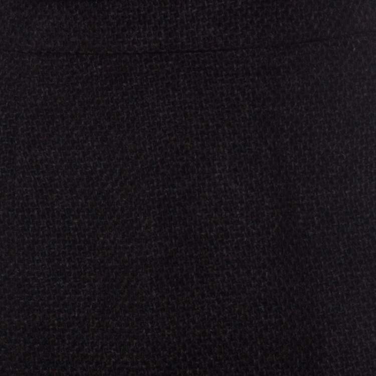 Pre Owned Chanel Brown Tweed Wool Short Skirt XL