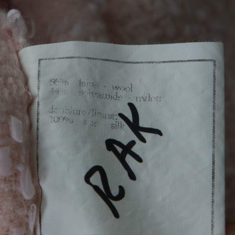 Pre Owned Chanel Vintage Pink Boucle Tweed Cropped Jacket M 