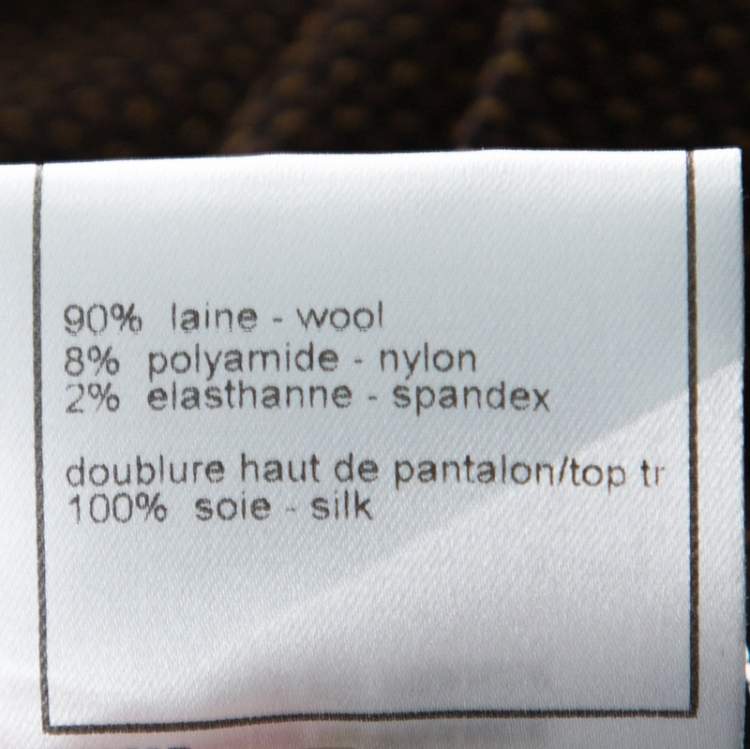 Pre Owned Chanel Brown Wool Blend Knit Maxi Skirt  L