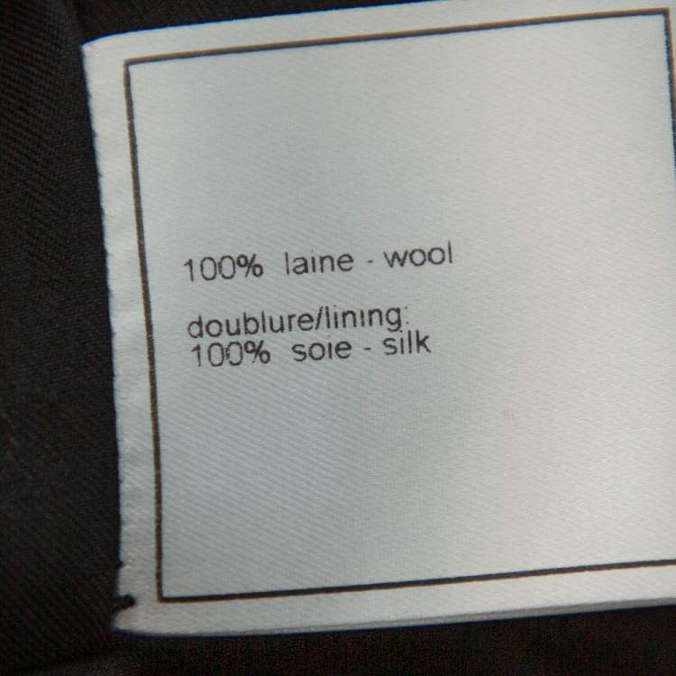 Pre Owned Chanel Black Wool Paneled Sleeveless Maxi Dress M