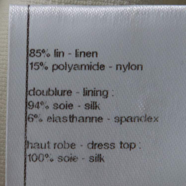 Pre Owned  Chanel Monochrome Linen and Silk Strapless Romper M 