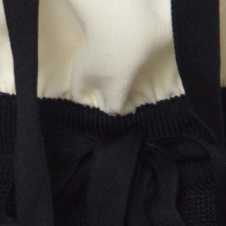 Pre Owned  Chanel Monochrome Linen and Silk Strapless Romper M 