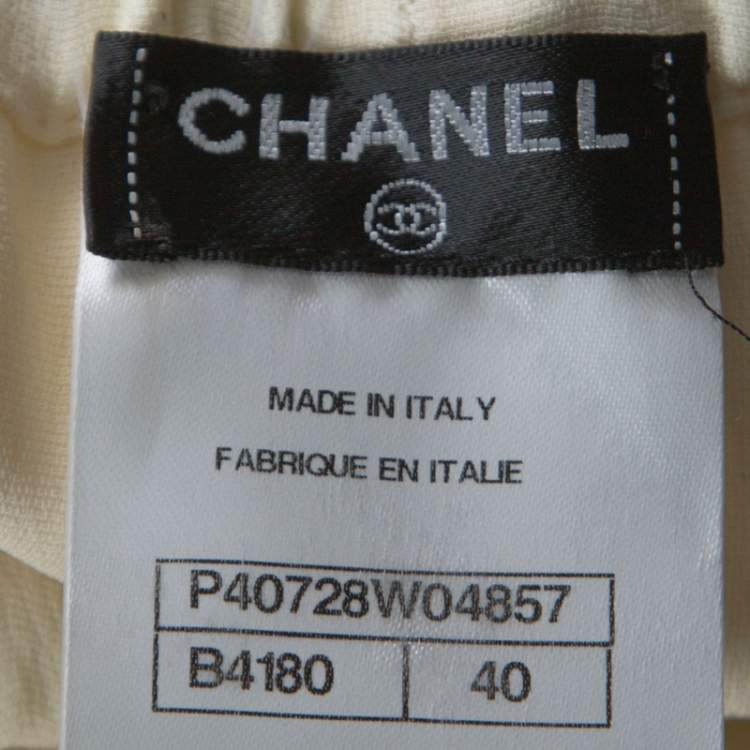 Pre Owned  Chanel Monochrome Linen and Silk Strapless Romper M 