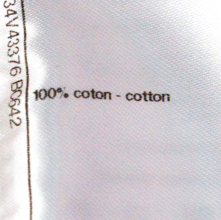 Pre Owned Chanel Off White Denim A Line Knee Length Skirt S