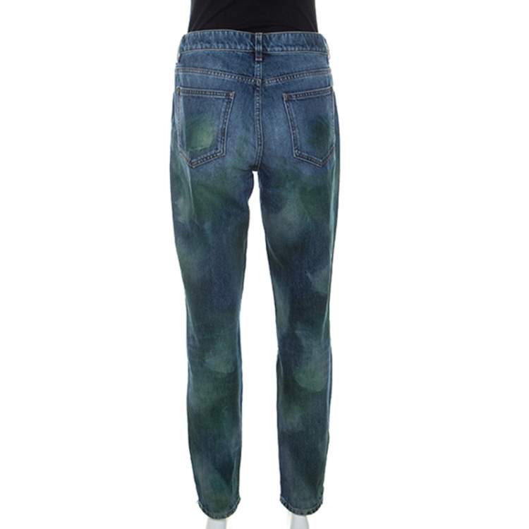 Pre Owned Chanel Multicolor Painted Effect Straight Fit Jeans L