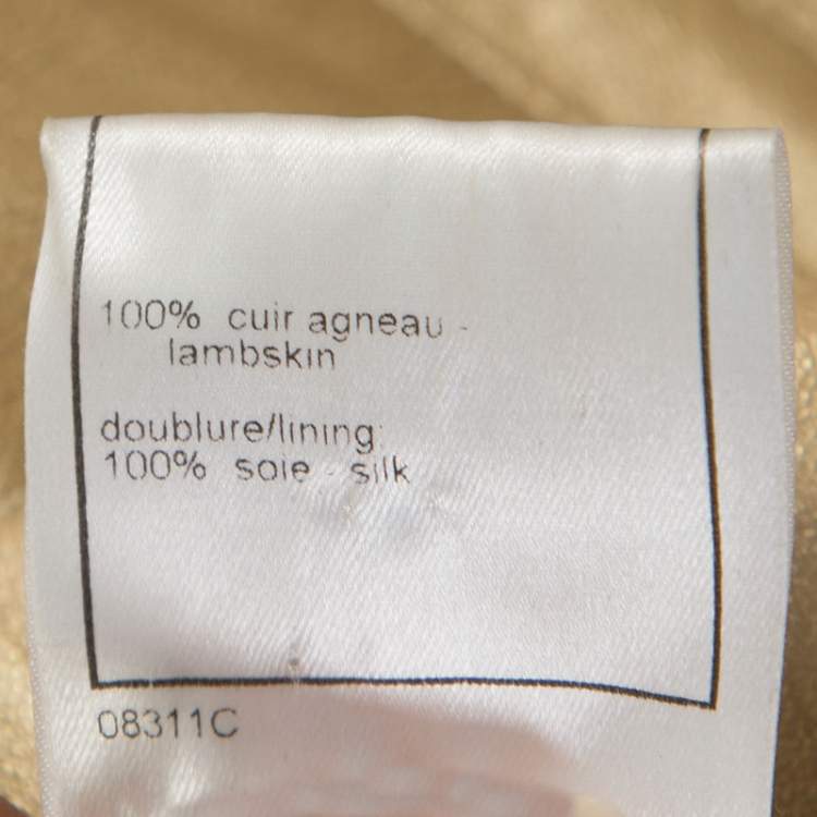 مملوكة مسبقًا Chanel Vintage Gold Leather Blazer L