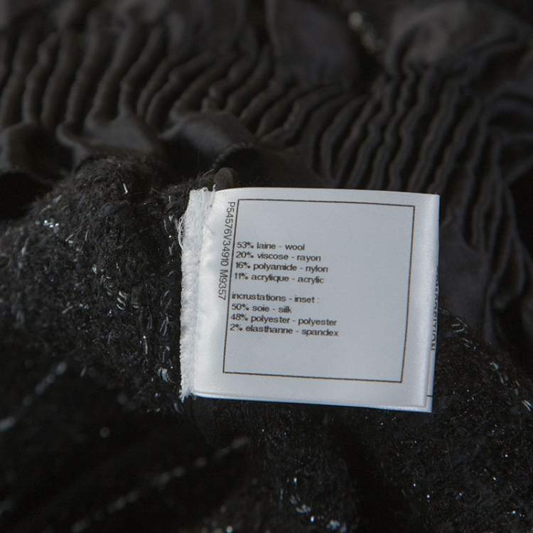 Pre Owned Chanel Black Checked Fantasy Tweed Sweater M