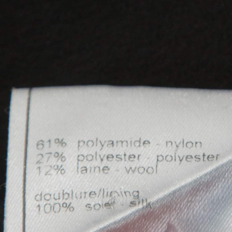 Pre Owned Chanel Navy Blue Metallic Tweed Pearl Embellished Jacket L