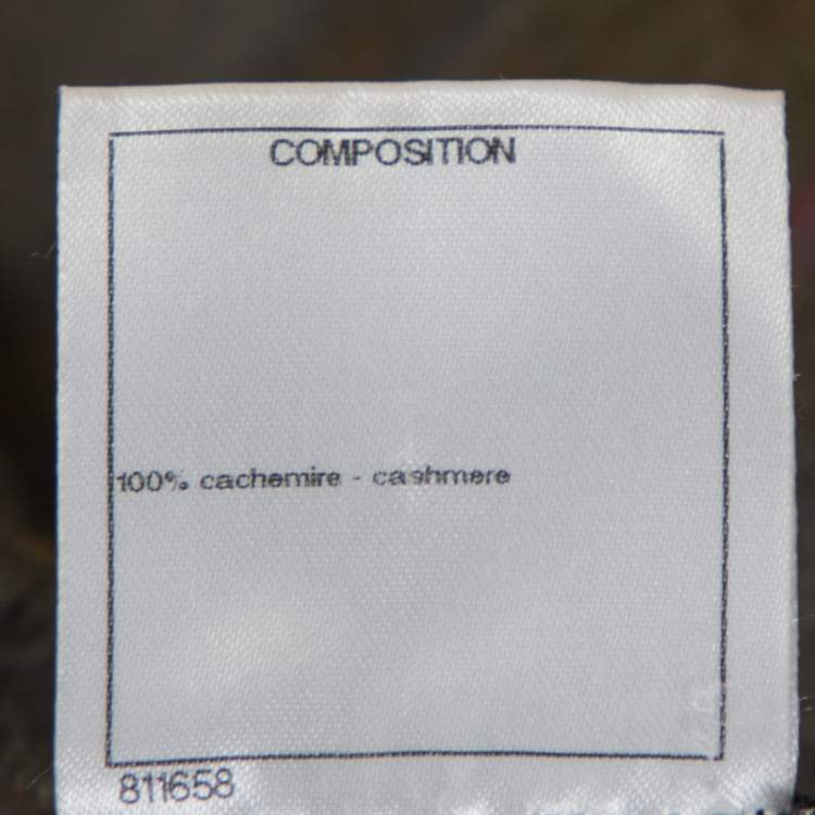 Pre Owned Chanel Multicolor Coated Cashmere Button Front Jacket XL