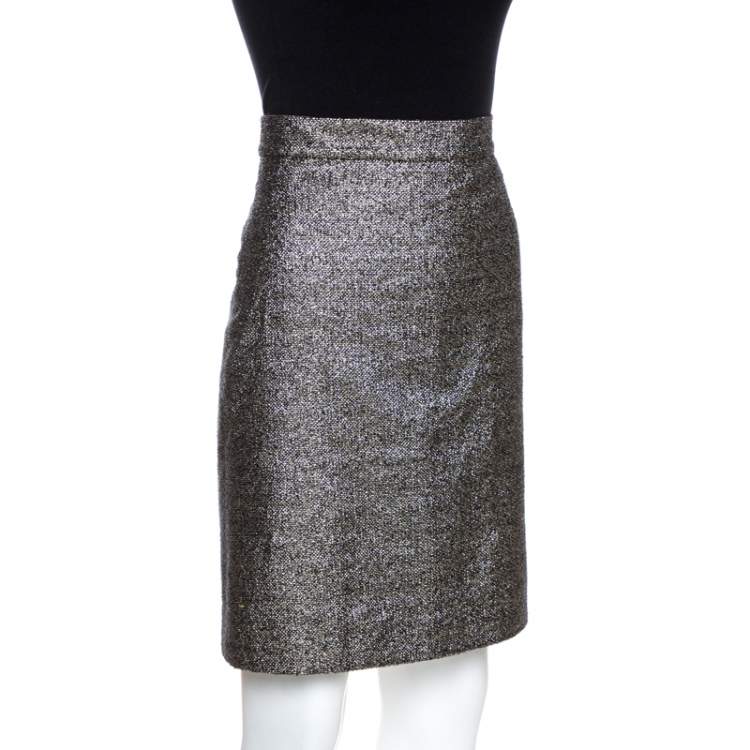 black and silver a line skirt